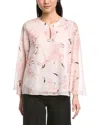 Anne Klein Keyhole Front Blouse In Pink