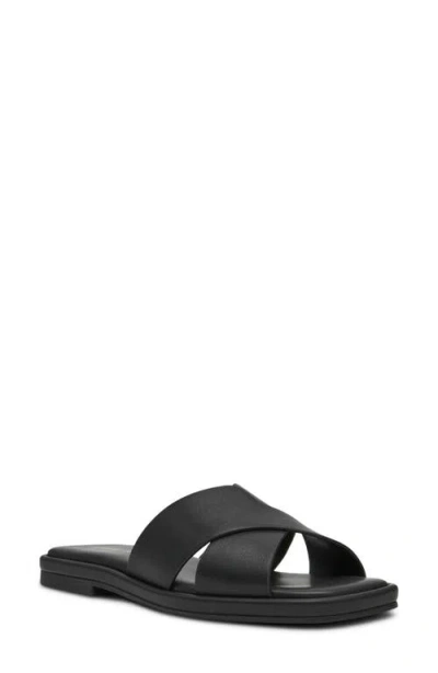 Anne Klein Khloe Crossover Strap Slide Sandal In Black