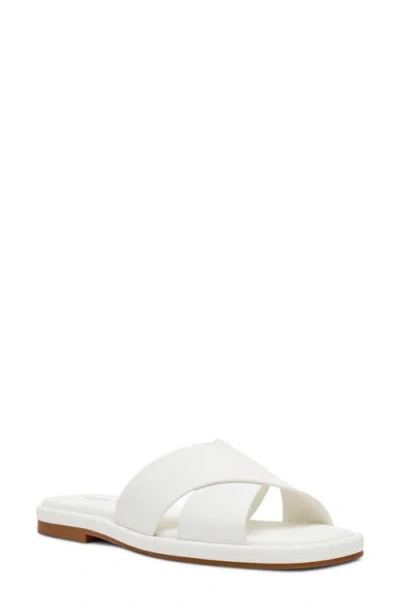 Anne Klein Khloe Crossover Strap Slide Sandal In White