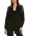 Anne Klein Crystal Embellished Cardigan In Black