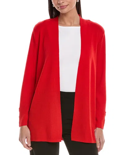 Anne Klein Kissing Front Cardigan In Red