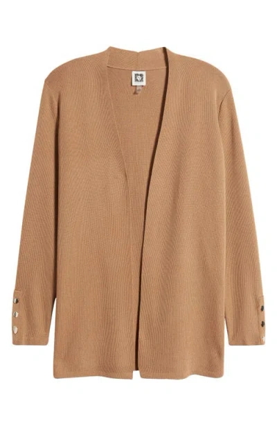 Anne Klein Kissing Front Cardigan In Brown
