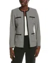 Anne Klein Kissing Front Jacket In Grey