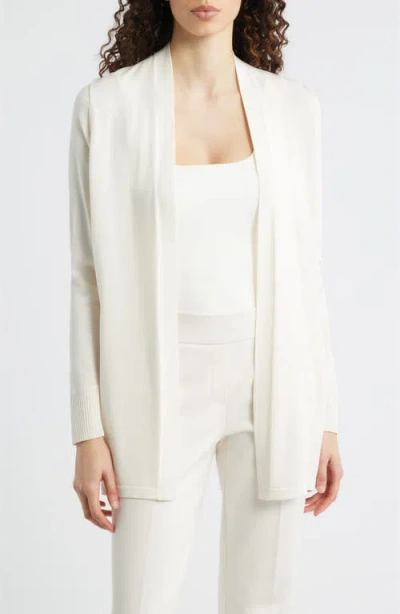 Anne Klein Kissing Front Pocket Cardigan In White