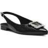 Anne Klein Kith Slingback Flat In Black Patent