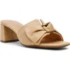 Anne Klein Kizmet Bow Slide Sandal In Natural Raffia