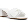 Anne Klein Kizmet Bow Slide Sandal In White Raffia