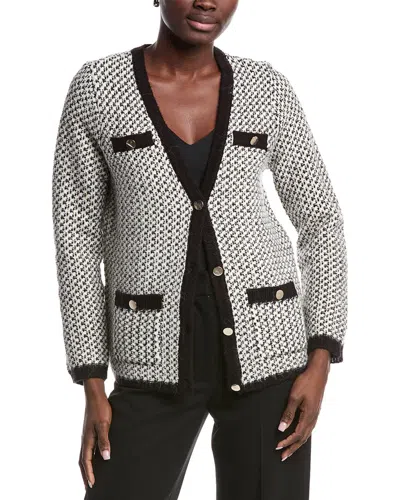 ANNE KLEIN KNIT HOUNDSTOOTH CARDIGAN
