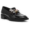 Anne Klein Korrie Womens Buckle Man Made Loafers In Black Patent