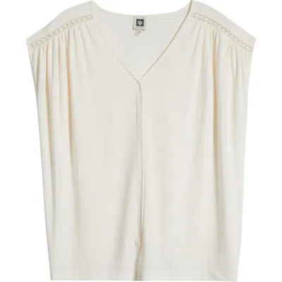 Anne Klein Lace Inset V-neck Top