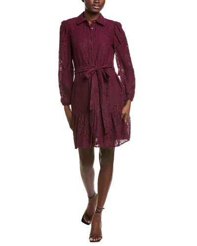 Anne Klein Lace Shirtdress In Purple
