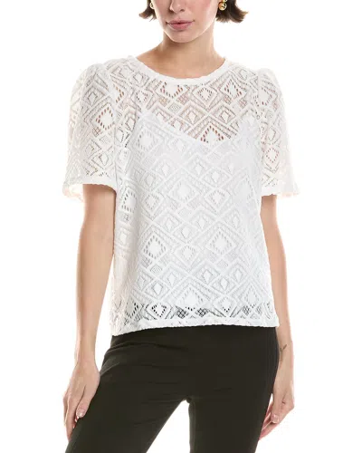 Anne Klein Lace T-shirt In White