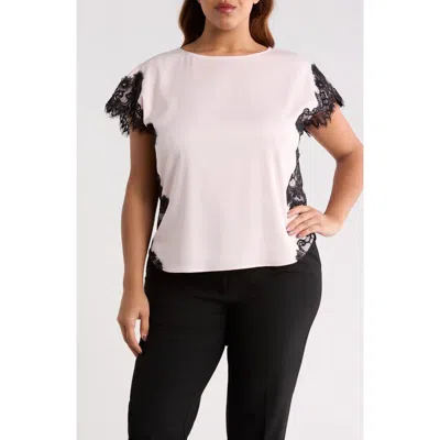 Anne Klein Lace Trim Montreal Satin Blouse In Animal Print