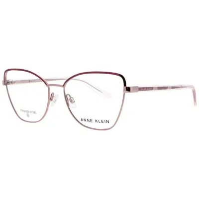 Anne Klein Ladies Rose Gold Tone Rectangular Eyeglass Frames Ak-ak5112-771-53 In Brown