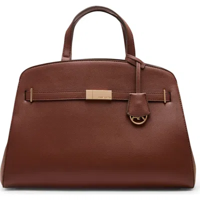 Anne Klein Large Belted Satchel In Brown