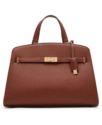 Anne Klein Large Belted Satchel With Convertible Strap In Brown