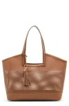 Anne Klein Large Perforated Tote Bag In Brown