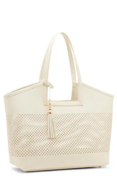 Anne Klein Large Perforated Tote Bag In Gold