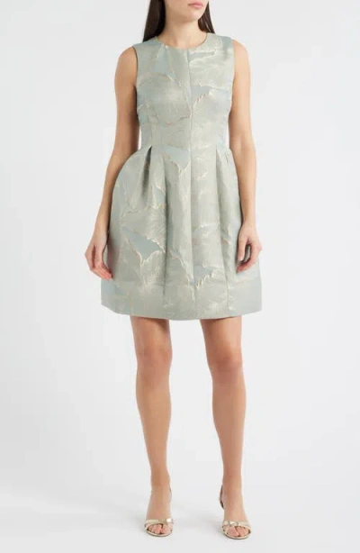 Anne Klein Seamed Jacquard A-line Dress In Multi