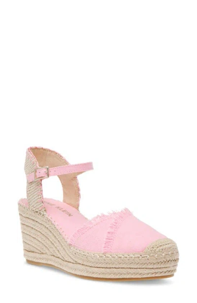 Anne Klein Leddy Platform Espadrille Wedge In Pink Linen