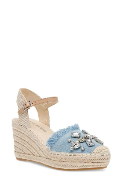 Anne Klein Lenox Wedge Espadrille Sandal In Blue