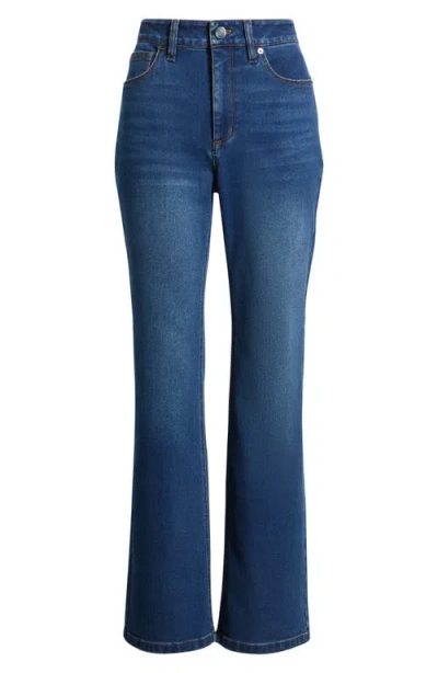 Anne Klein Leo High Waist Bootcut Jeans In Blue