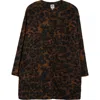 Anne Klein Leopard Print Topper Jacket In Brown