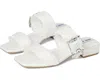 Anne Klein Lillie Sandals Women's White Raffia Square Toe Block Heel Gal610 In White