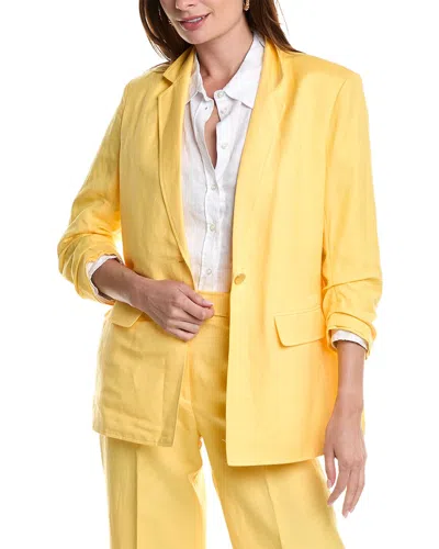 Anne Klein Linen-blend Blazer In Yellow