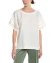 Anne Klein Linen Blend Dolman Sleeve Top In White