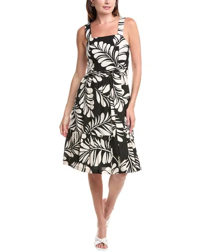 ANNE KLEIN LINEN-BLEND MIDI DRESS