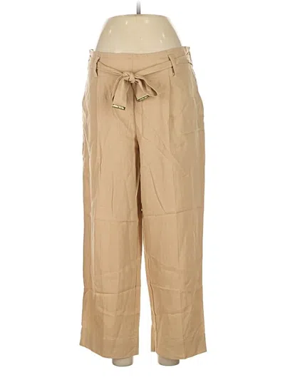 Pre-owned Anne Klein Linen Pants In Brown