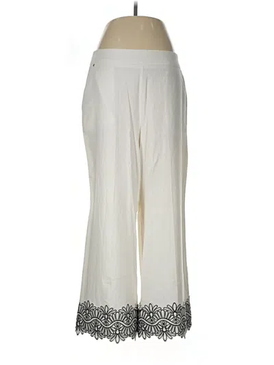 Pre-owned Anne Klein Linen Pants In White
