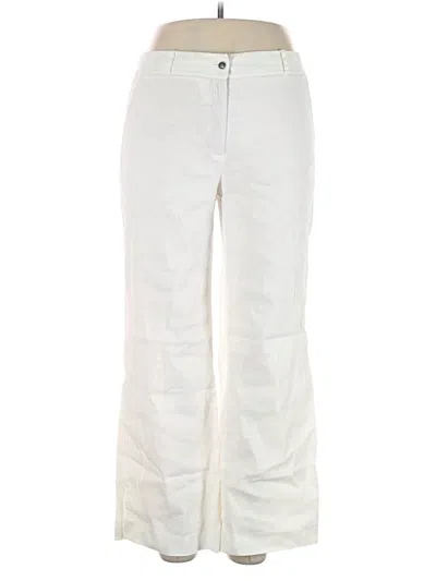 Pre-owned Anne Klein Linen Pants In White