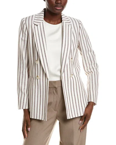 Anne Klein Linen-blend Jacket In Transparent