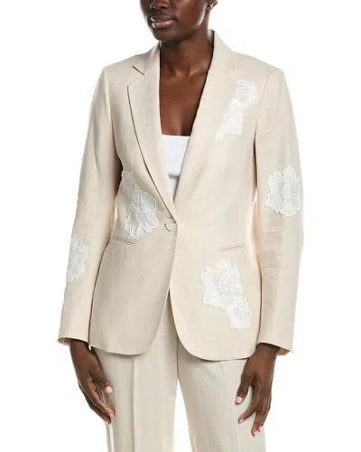 Anne Klein Linen-blend Jacket In Neutral