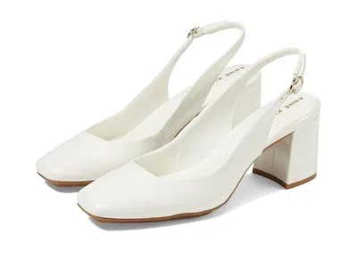 Anne Klein Lizette Pump Women's White Square Toe Block Heel Slip-on Ver227