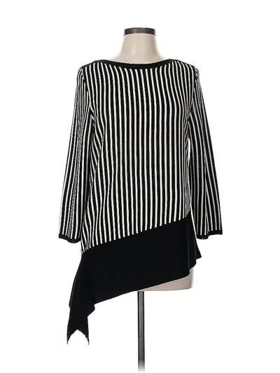 Pre-owned Anne Klein Long Sleeve Blouse In Black