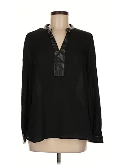 Pre-owned Anne Klein Long Sleeve Blouse In Black