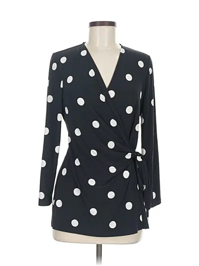 Pre-owned Anne Klein Long Sleeve Blouse In Black