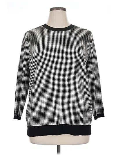 Pre-owned Anne Klein Long Sleeve Blouse In Black