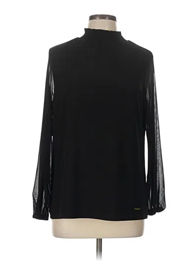 Pre-owned Anne Klein Long Sleeve Blouse In Black