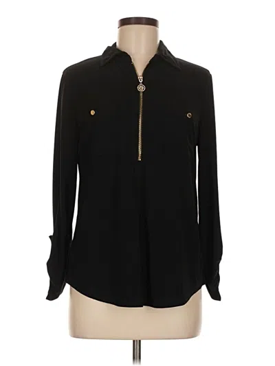 Pre-owned Anne Klein Long Sleeve Blouse In Black