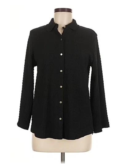 Pre-owned Anne Klein Long Sleeve Blouse In Black