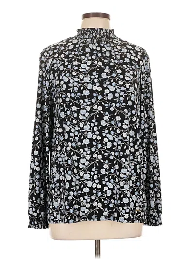 Pre-owned Anne Klein Long Sleeve Blouse In Black