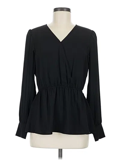Anne Klein Long Sleeve Blouse In Black