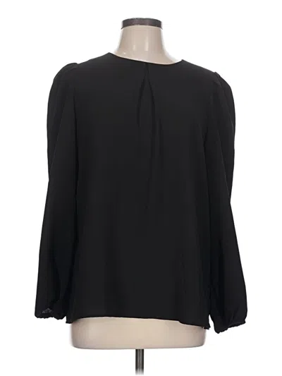 Pre-owned Anne Klein Long Sleeve Blouse In Black