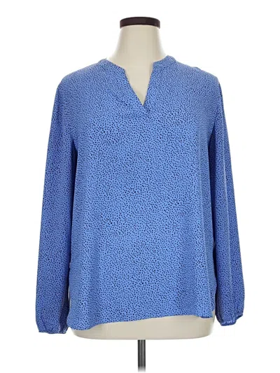 Pre-owned Anne Klein Long Sleeve Blouse In Blue