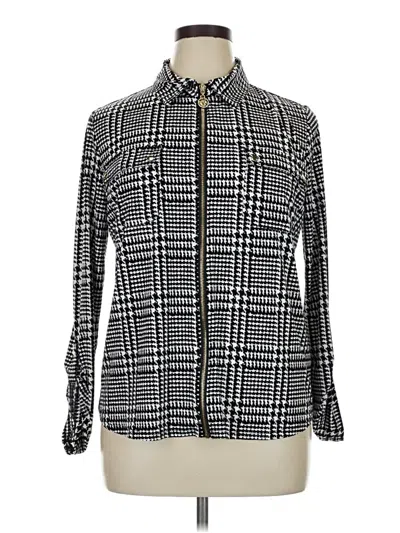 Pre-owned Anne Klein Long Sleeve Blouse In Gray