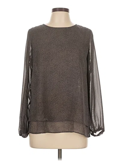 Pre-owned Anne Klein Long Sleeve Blouse In Gray